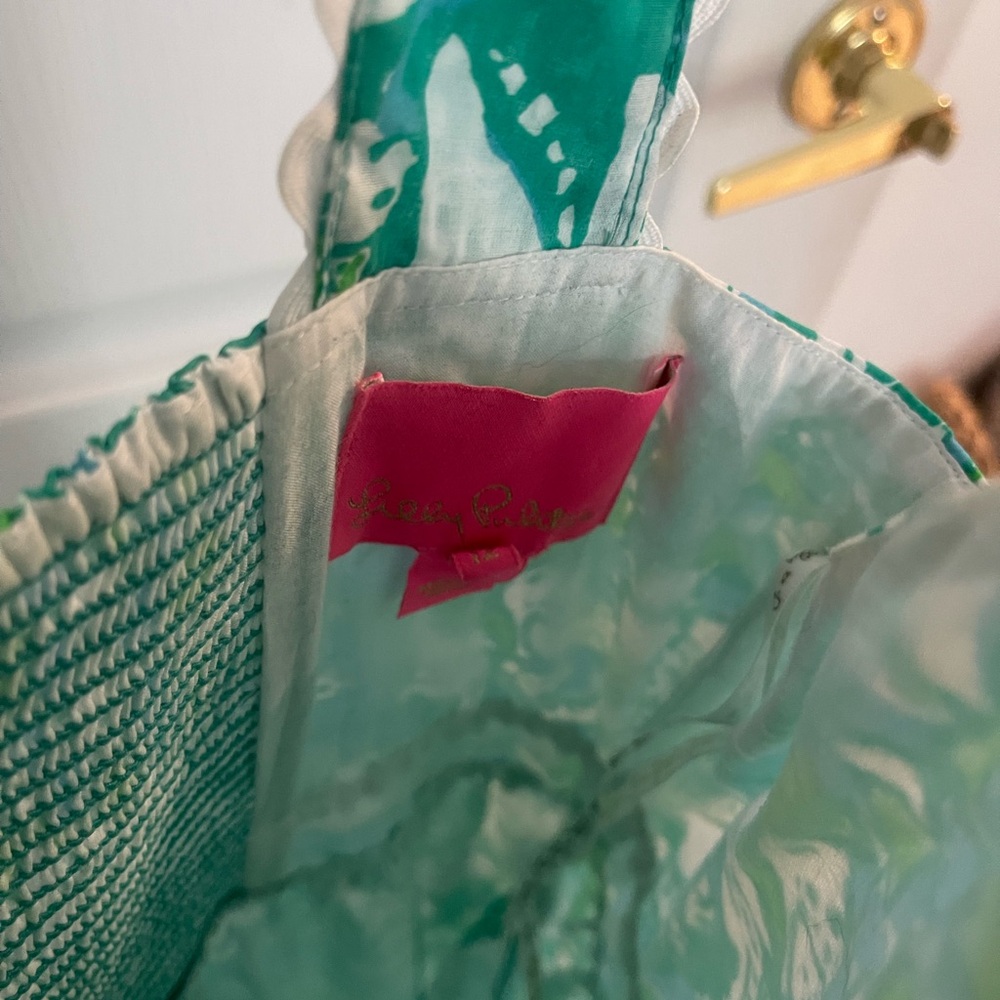Lilly Pulitzer Pollie Midi Dress botanical green Safari sangria - Picture 7 of 7